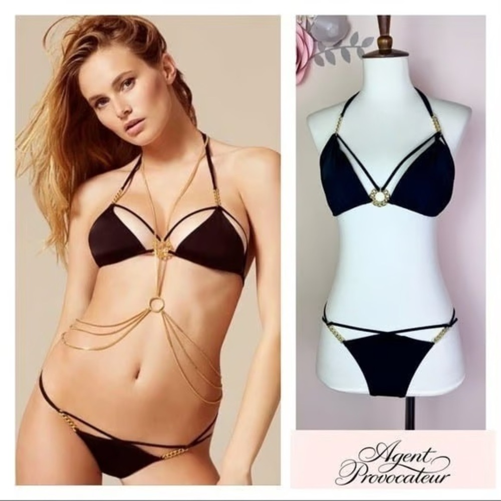 NWOT Agent Provocateur CEE-CEE BIKINI TOP & BOTTOM BLACK
